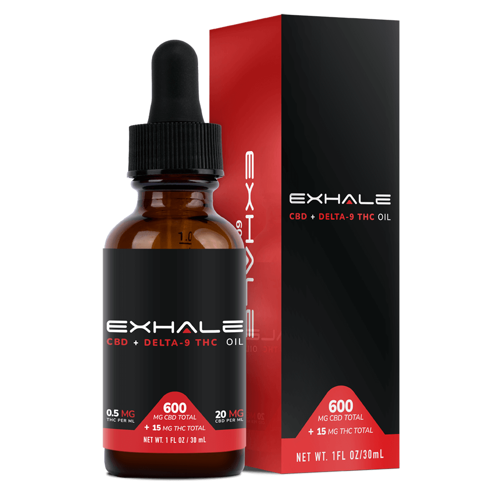 Exhale Delta 9 Oil Tincture - 600mg D9 Tincture with box