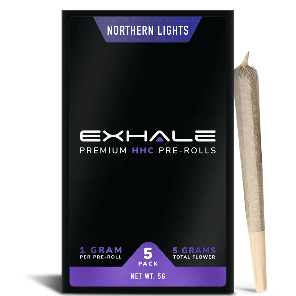 Exhale Pre roll close with stick Northern Lights