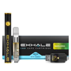 Exhale Wellness CBD Vape Cartridges 400mg with battery Pineapple Express