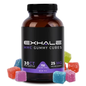 Exhale HHC 750mg gummies cubes spillover