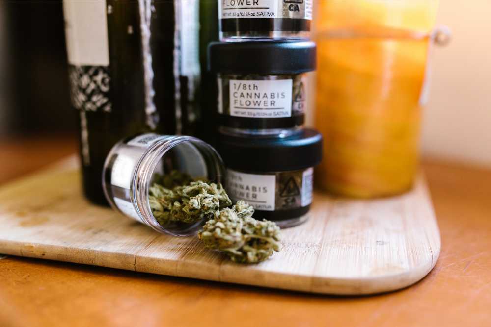 an eighth of cannabis flower