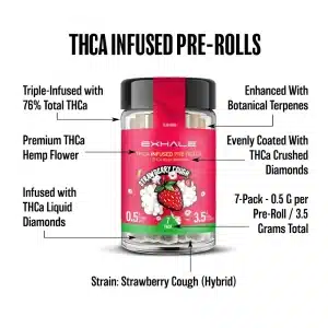 strawberry cough strain baby Js - thca triple infused - liquid thca diamonds - crushed thca diamonds - eigth thca flower