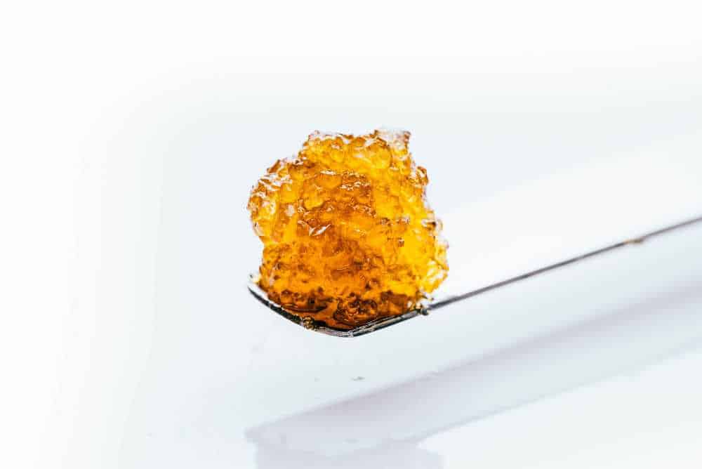 live resin chunk on dab tool closeup