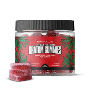 Exhale Wellness extra strength strawberry kratom gummies
