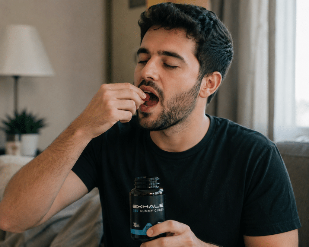 Relaxing moment with CBD gummy
